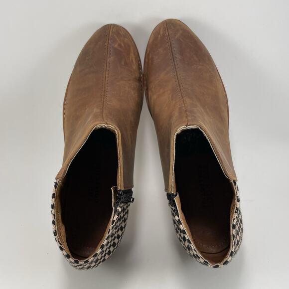 The Root Collective Lee Slip On Booties Womens Size 10 Brown Leather Woven - Picture 6 of 11